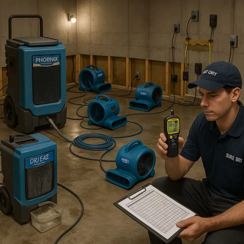 Structural Drying and Dehumidification process in Harris County, TX